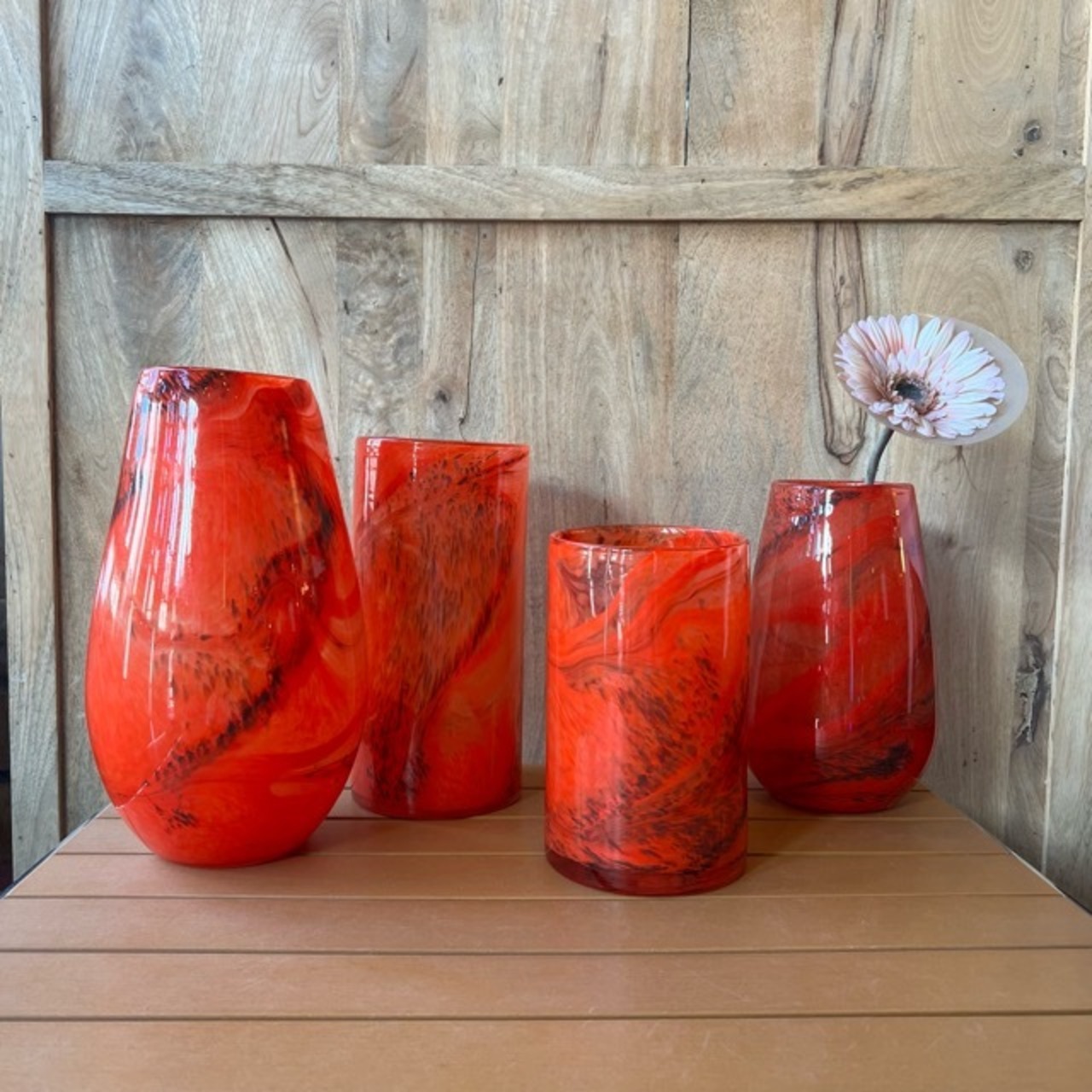GLASS VASE　CIELO ORANGE　L　フラワーベース　　生花　ドライフラワー　花瓶　花　