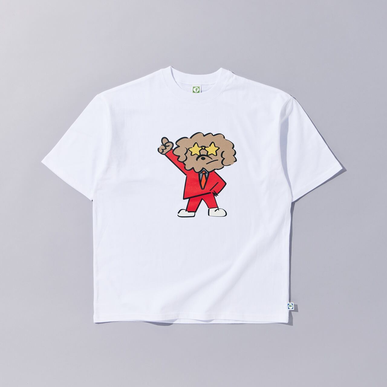 愛犬バレン×DiscusスタープリントTシャツ-WHITE- Lサイズ