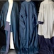 〈藍と濃紺の縞の紬着物〉手織り節　SALE トール　仕付け付き　未使用品　普段着着