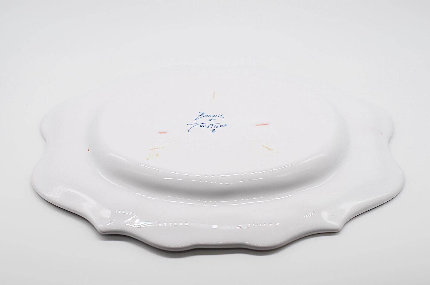 フランス ヴィンテージ オーバルプレート（Bondil a Moustiers）1980