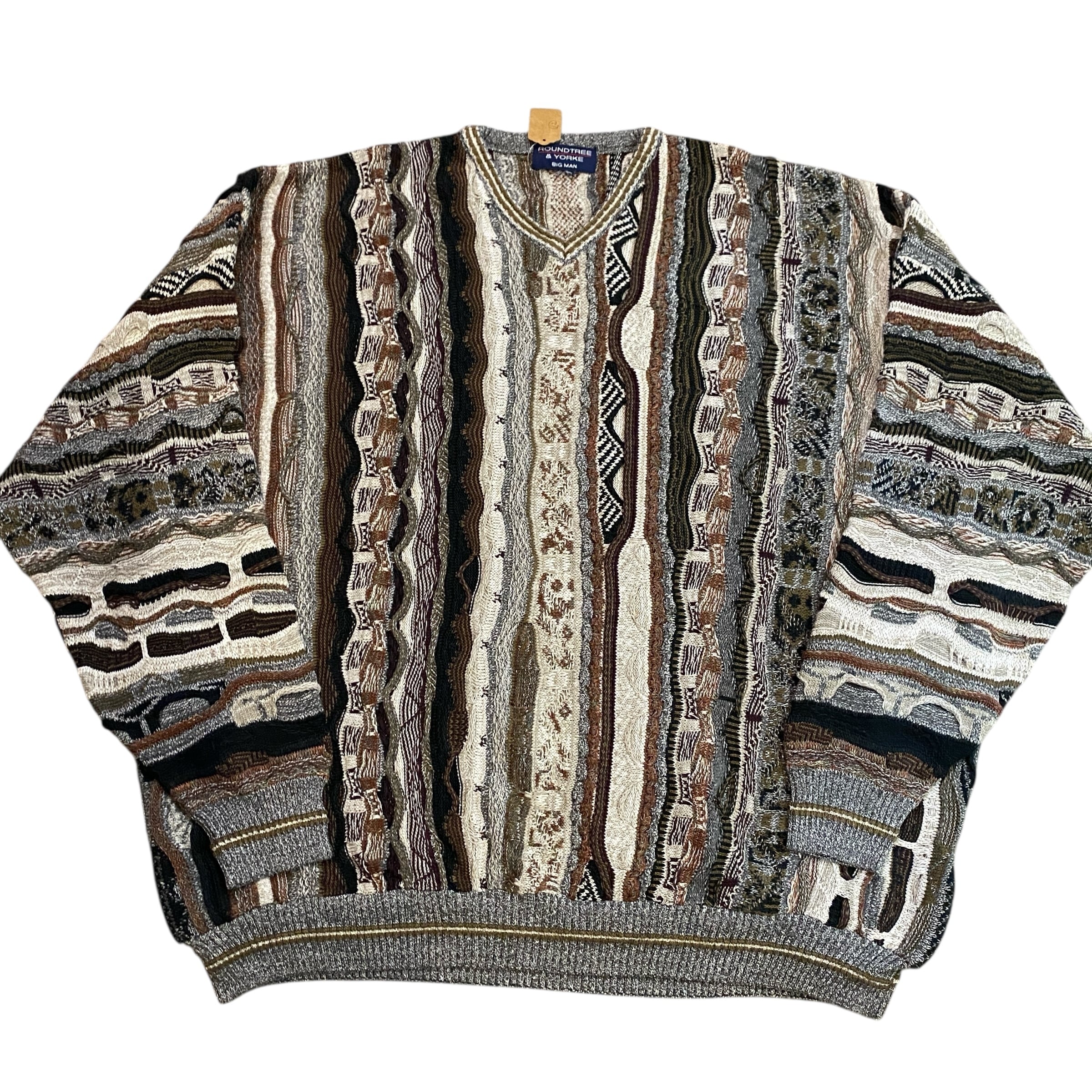 VINTAGE 90S COOGI TYPE クージータイプ 3D COTTON KNIT SWEATER