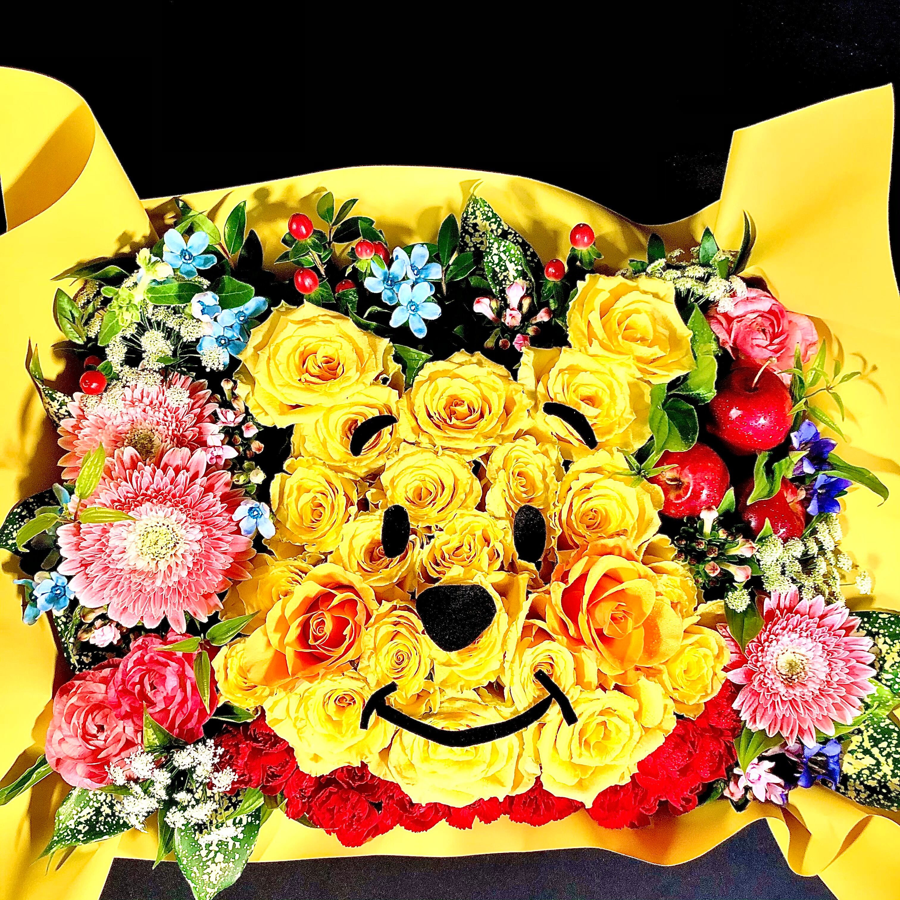 生花で造ったキャラクターアレンジ花 クマ Flower Market Monfavori