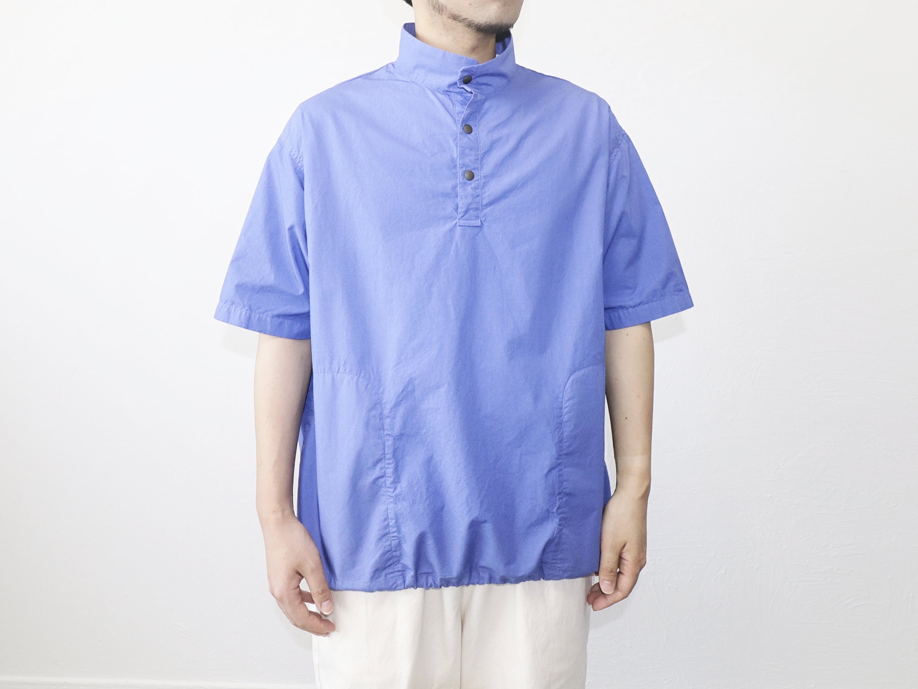 【ラスト1点】MANUAL ALPHABET / O/D PULLOVER S/S SHIRTS - BLUE　マニュアル アルファベット / オーバーダイ プルオーバー 半袖 シャツ