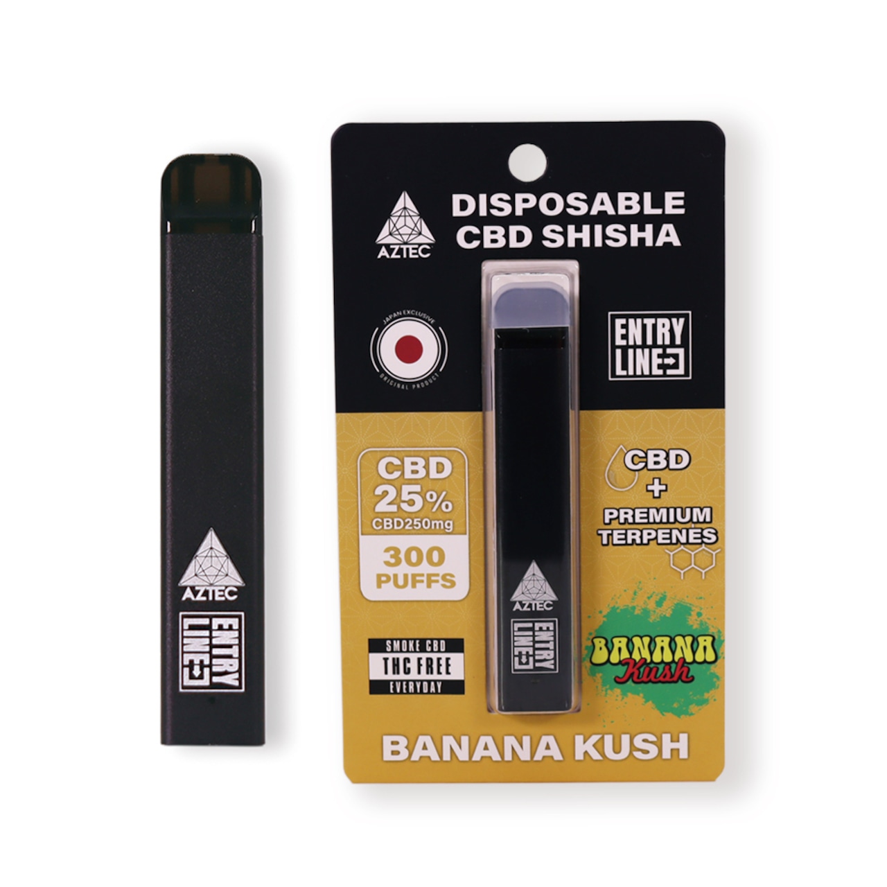 【ENTRY LINE】CBD25% DISPOSABLE CBD SHISHA 1ml CBD250mg 〈BANANA KUSH〉