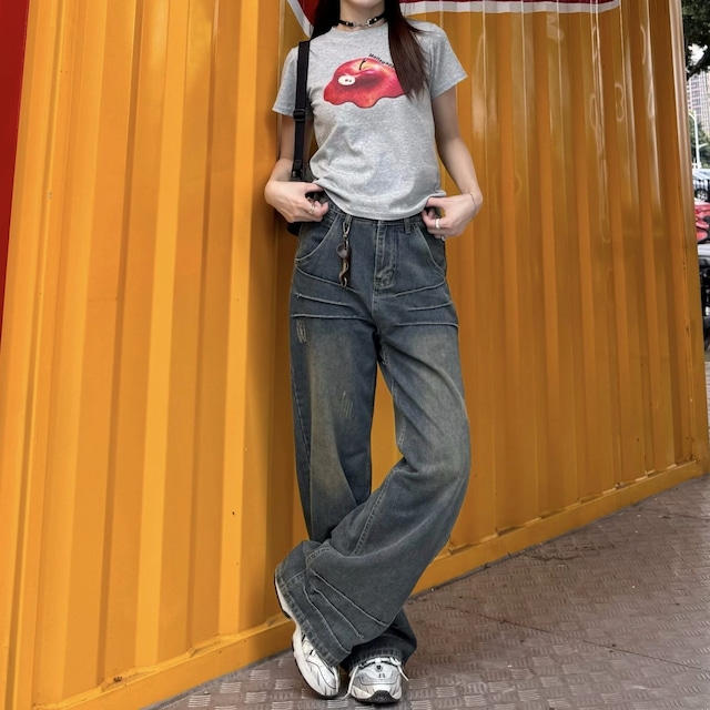 メルティングアップルグラフィックショートTシャツ 2col R02453