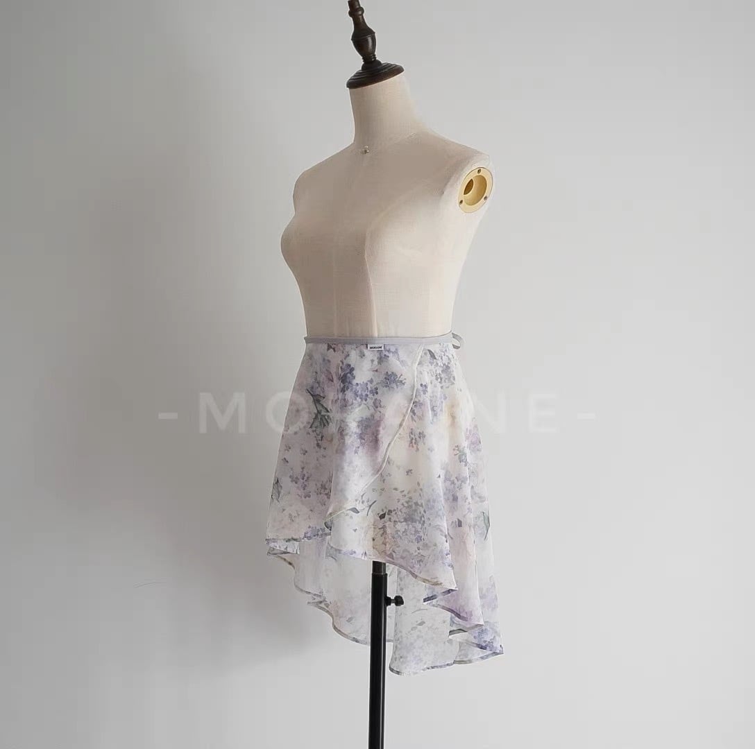 MORAINE パープルフローラル バレエスカート（ロング） | バレエ