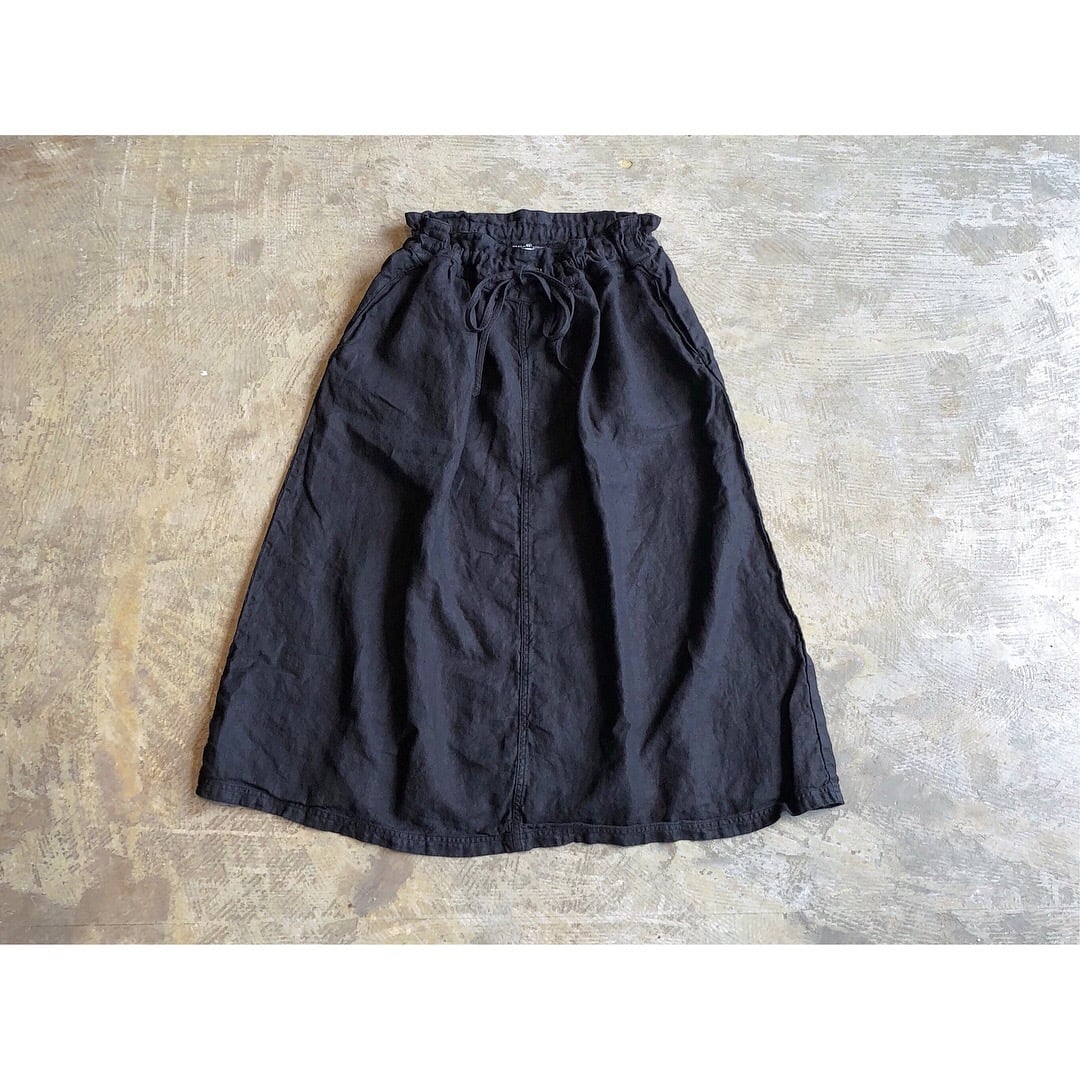 ARMEN(アーメン) LINEN HERRINGBONE PLEATED EASY SKIRT | AUTHENTIC