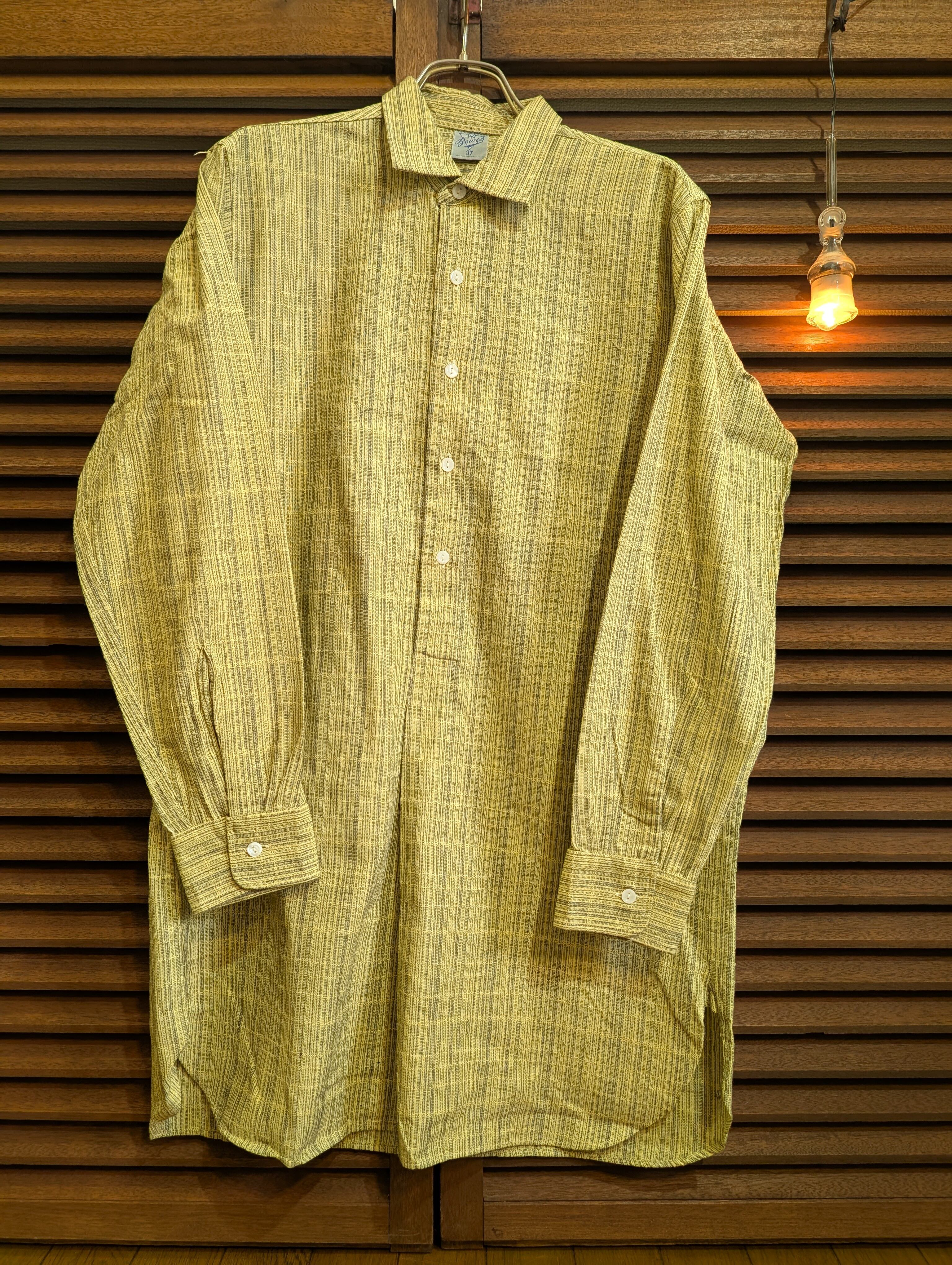 50s German Bewes Grandpa Shirt Yellow GlassButtons