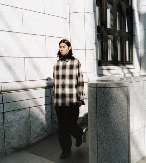 nonnotte “ Calm Oversized Open Collar Shirt ( Warm Veil Ombre )”