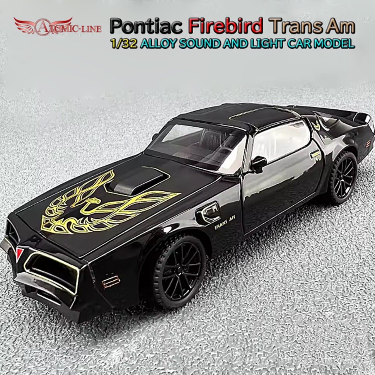 Pontiac ファイヤーバード トランザム 1/32 ミニカー 全3色 ライト点灯 エンジンサウンド 合金モデル 模型 ジオラマ