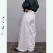 【2color】ハイウエストワイドモップパンツ W0130
