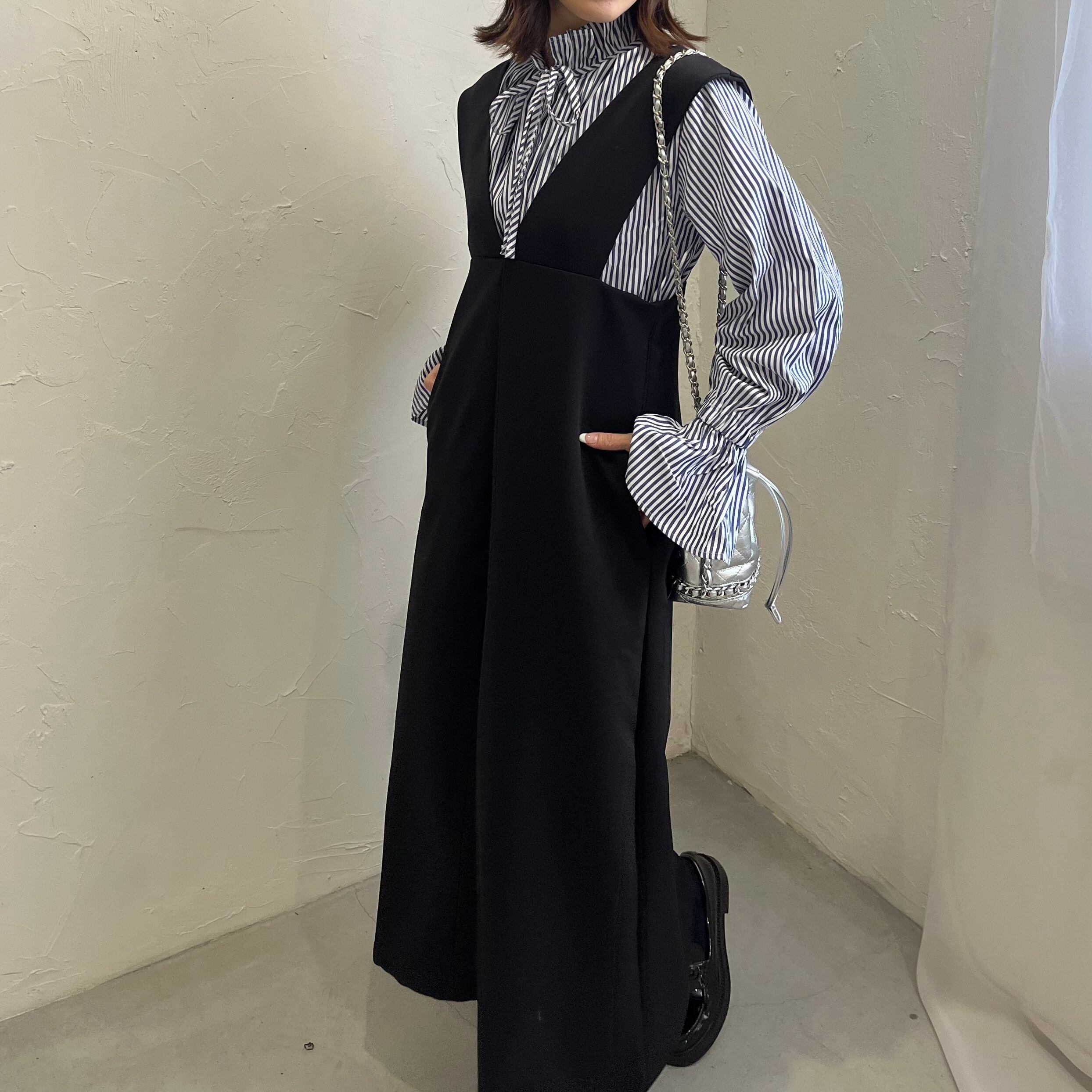 Vネックジャンパースカート[30009] | conforobe(コンフォローブ)