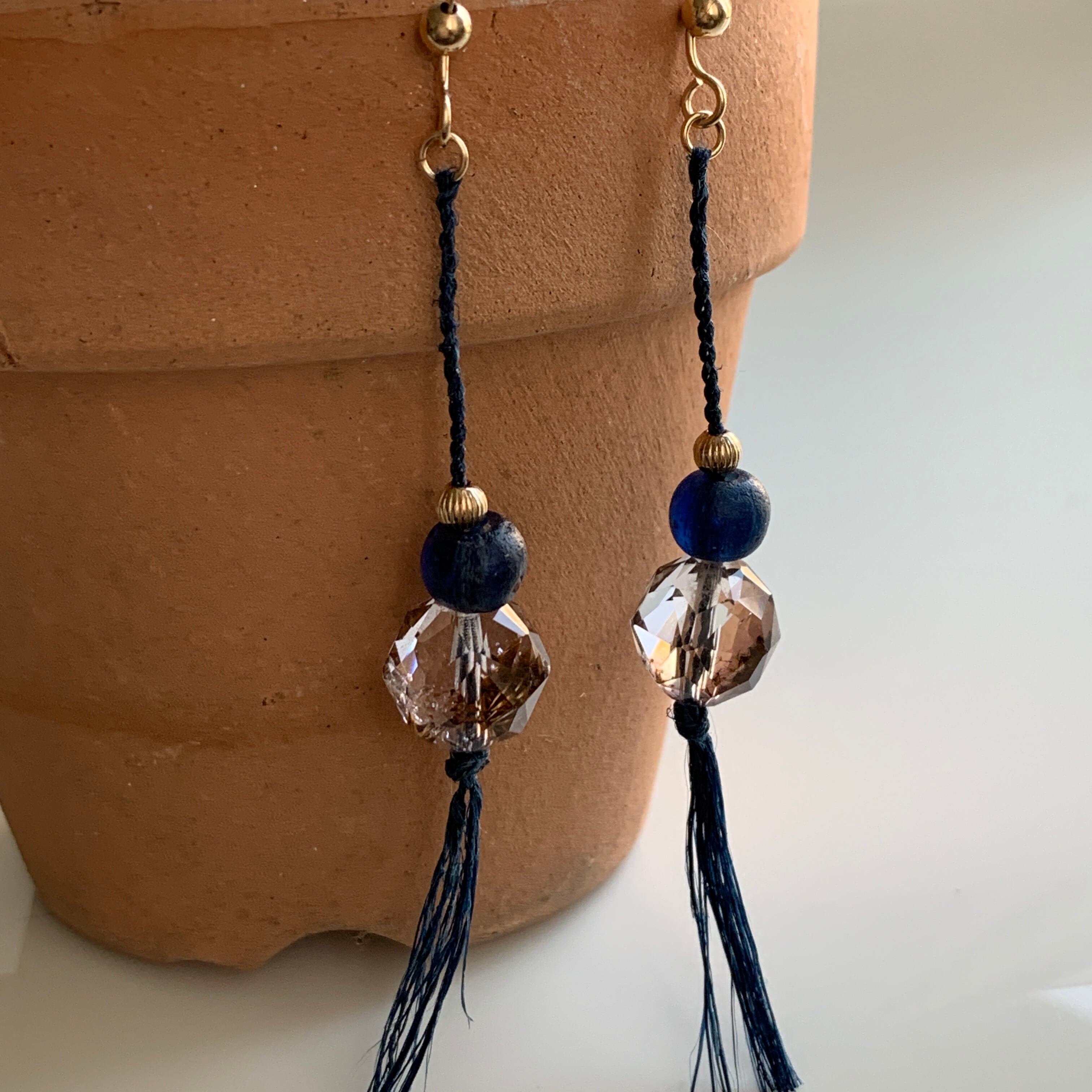 14kgf ゲーサイトインクォーツ チャーム ピアス イヤリング