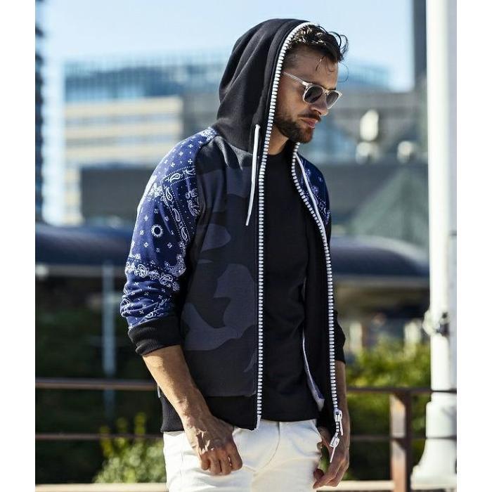 1PIU1UGUALE3 RELAX カモフラージュ柄 ジップパーカー