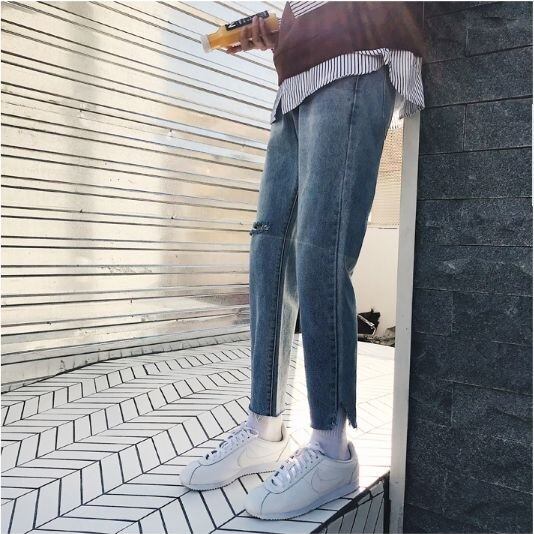 デニム ジーパン ジーンズ カジュアル ダメージ スリム