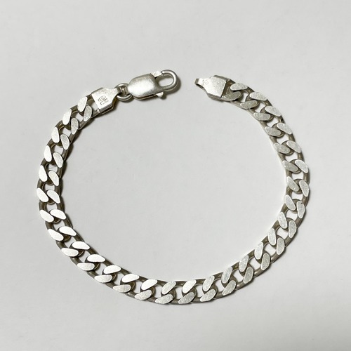 Old 925 Silver Curb Chain Bracelet Made In Italy