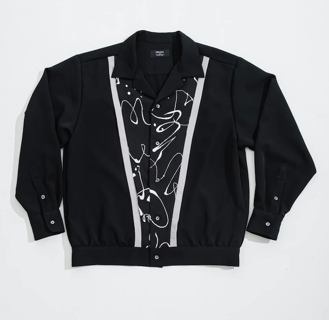 ORATA / rocka paint long sleeve shirt-BLACK / ロカビリーシャツ