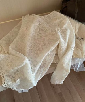 繊細◆ジャカードレースブラウス【t-10759】