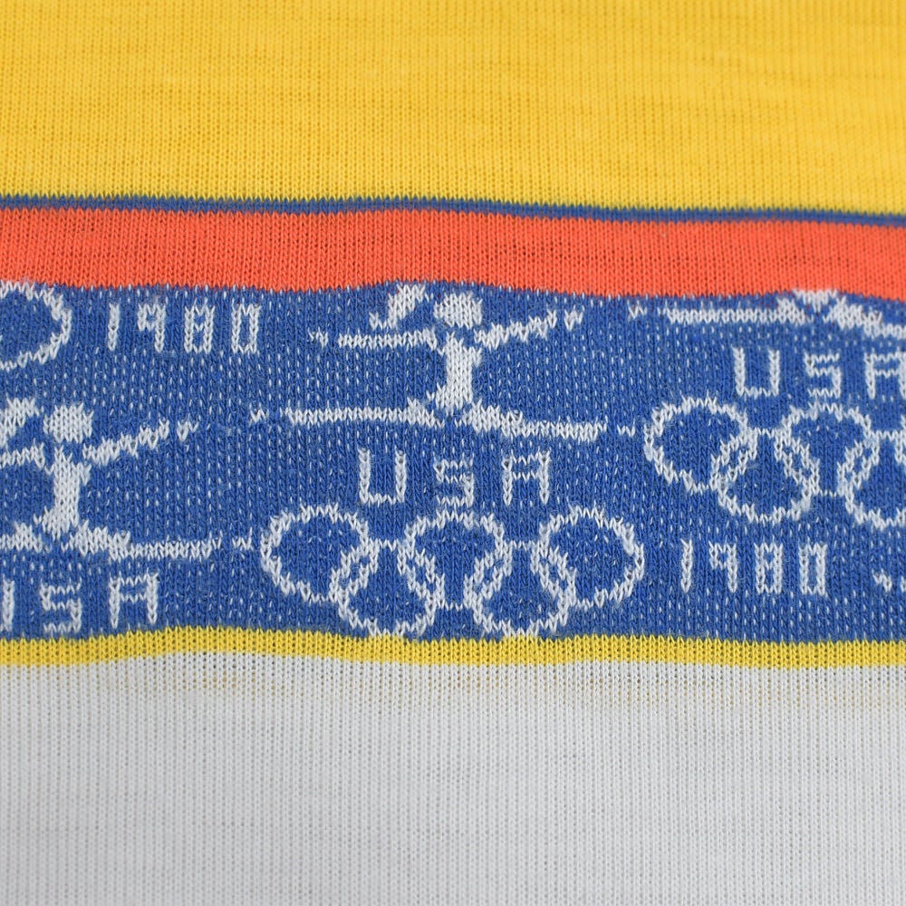 80s Vintage 1980 オリンピック USA 切替デザイン Tシャツ モスクワ