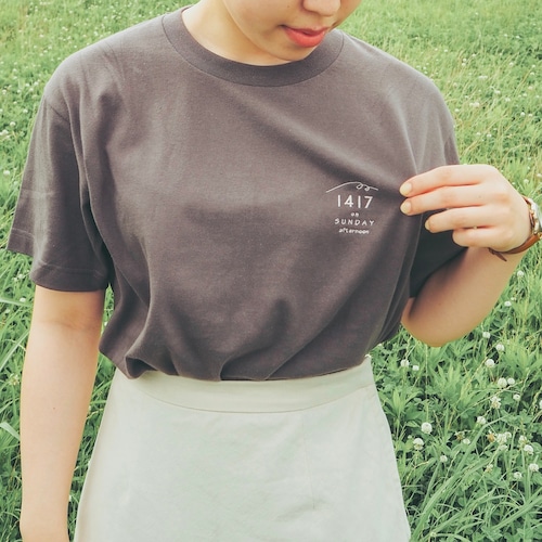 オリジナルロゴ刺繍Tシャツ　チャコール