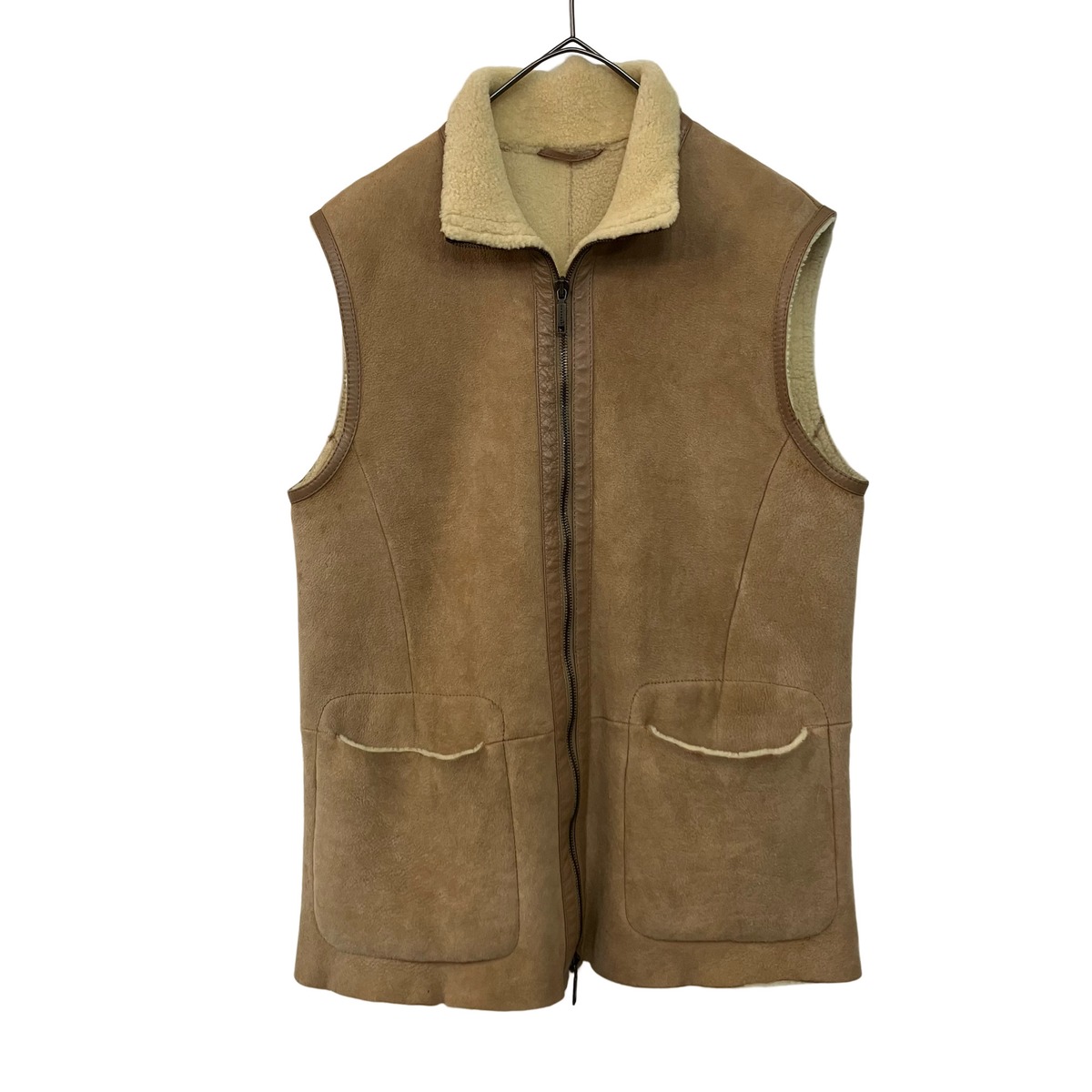 VINTAGE MAX MARA WEEKEND LINE Sheep Leather Real Mouton Zip Vest 
