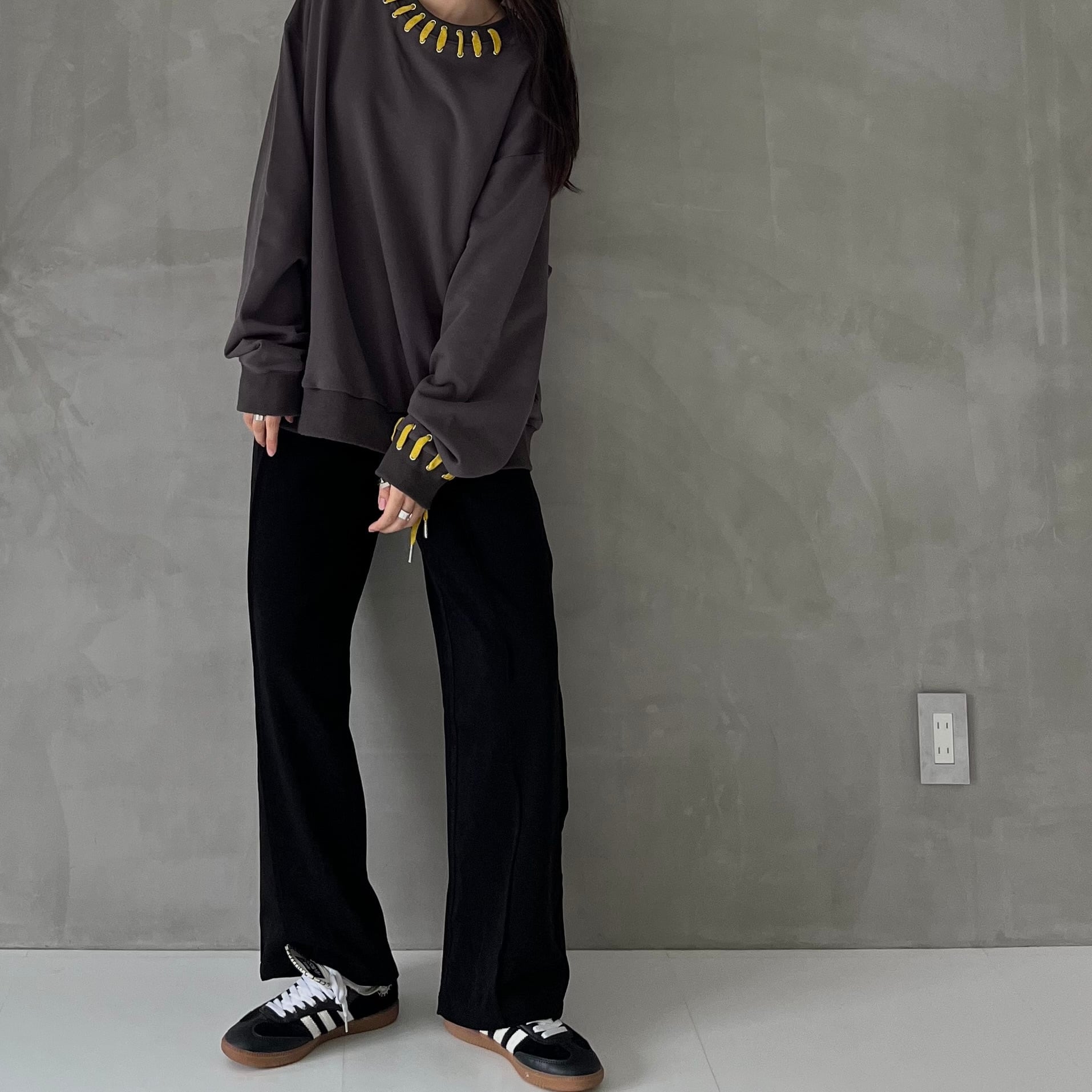 3AM Original】shoelace sweatshirts | 【ユニセックス】ファッション