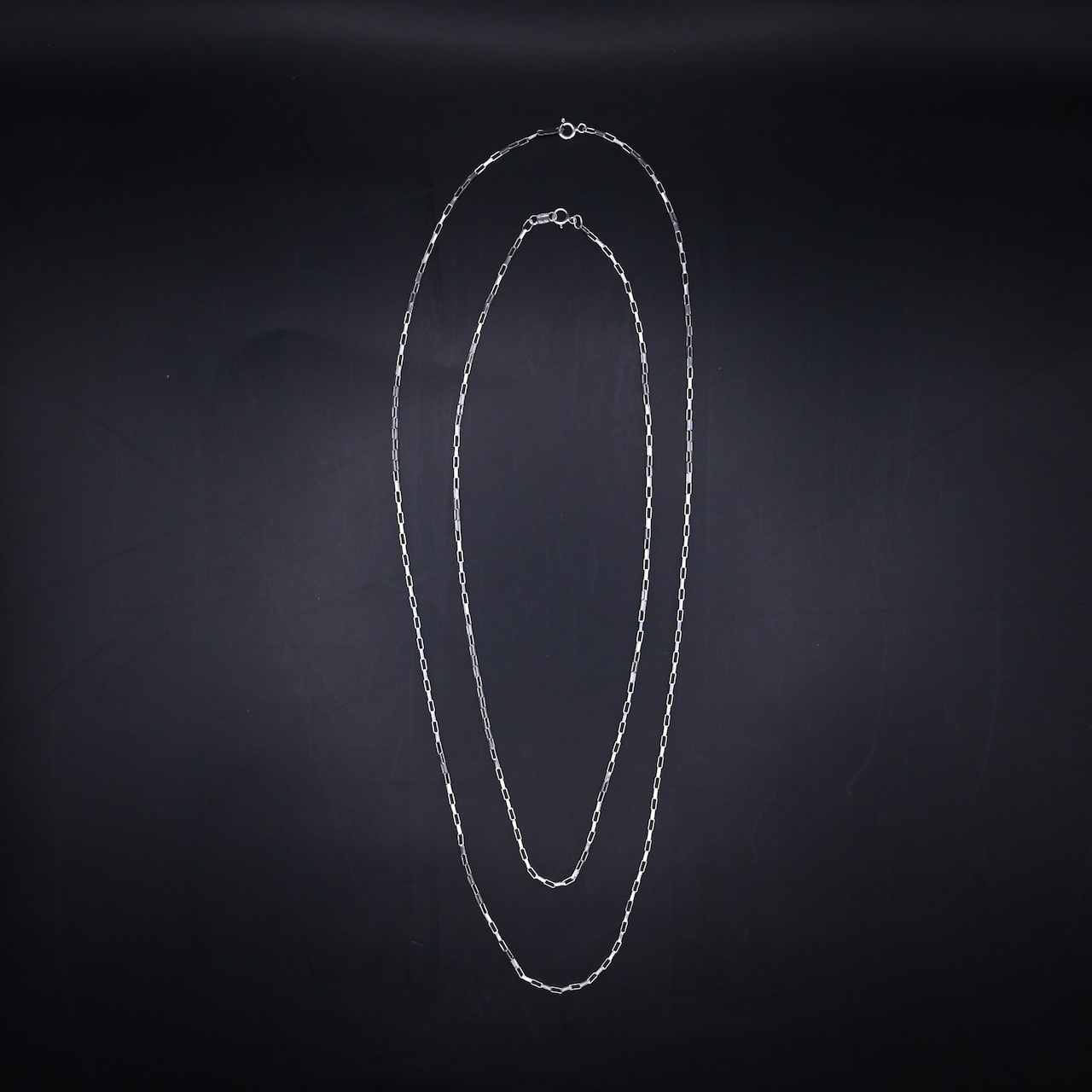 INTÉRIM / TAXCO SILVER SQUARE CHAIN PAIR NECKLACE