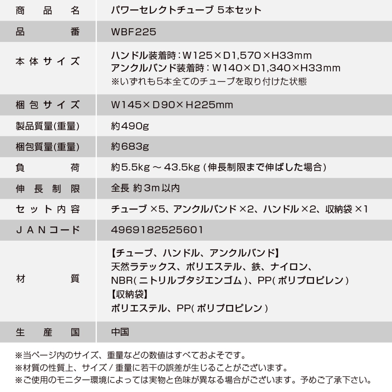 パワーセレクトチューブ 5本セット WBF225