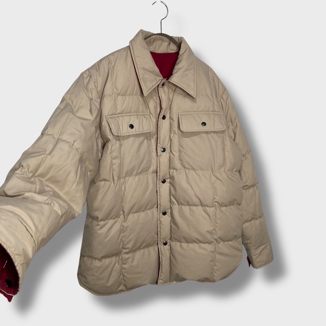 80s ORVIS オービス リバーシブルダウンシャツジャケット グースダウン L