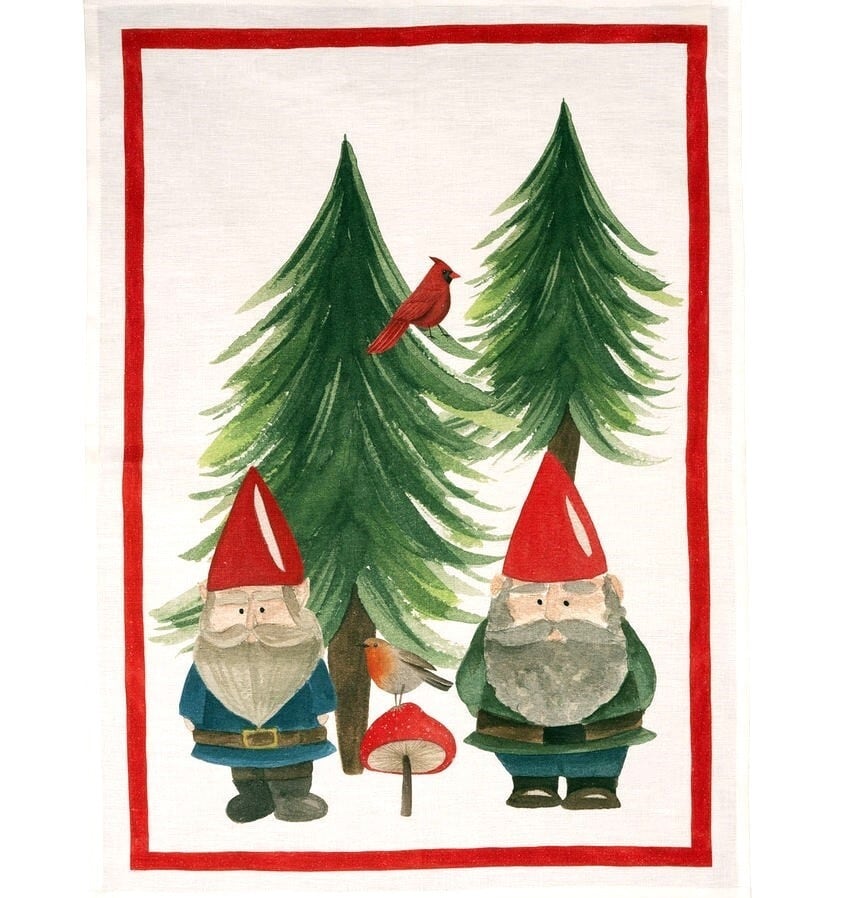 クリスマスリネンキッチンクロス ジョリーエルフ ロッソ