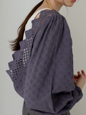 2way cotton lace blouse（mauve gray）