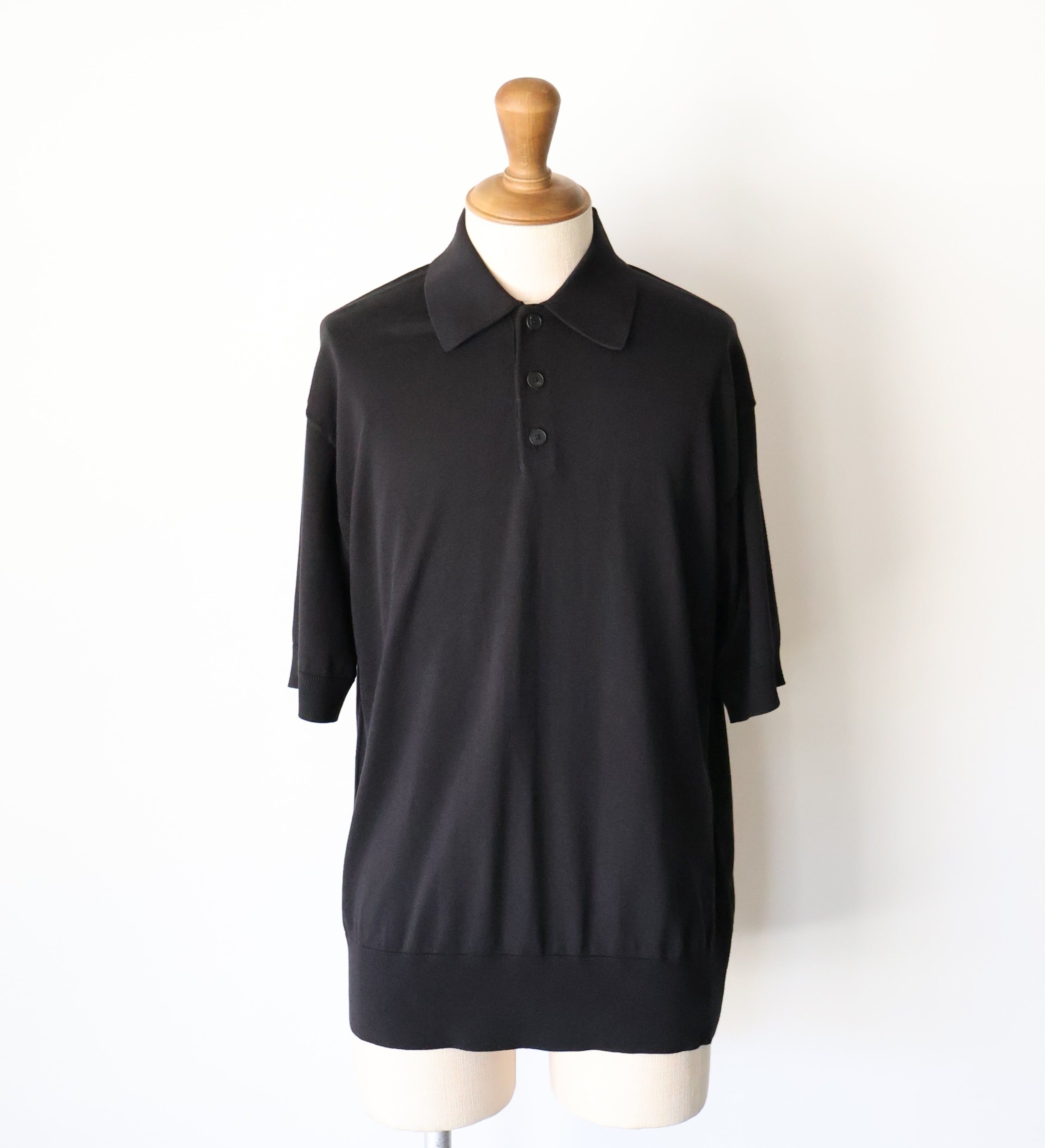 MEIAS “ CO / SI Knit Polo PO ( Black )” | H.inch