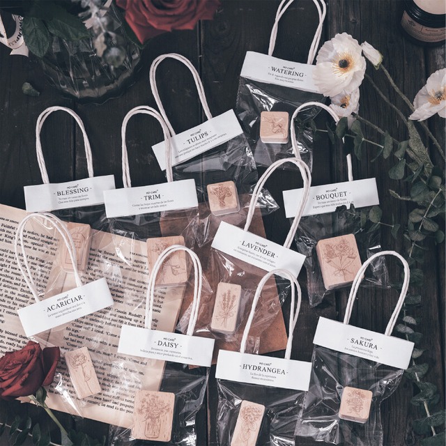 木製ゴムスタンプ 花 シリーズ II