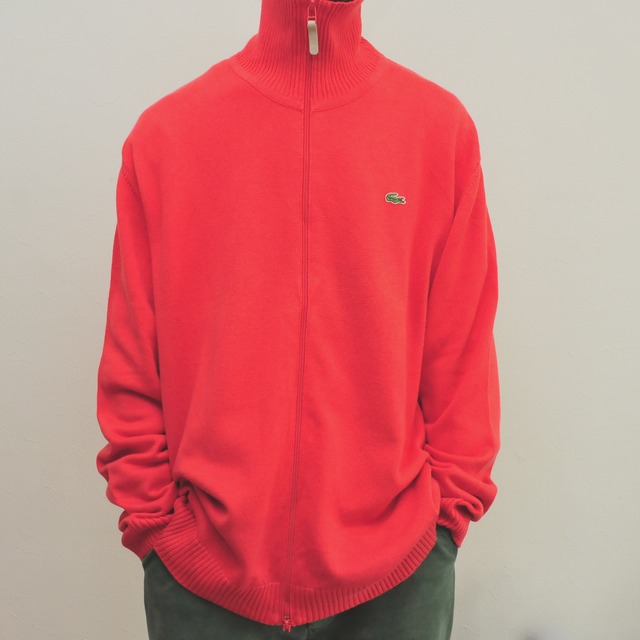 LACOSTE Knit track jaket {ラコステ　コットンニット　トラックジャケット　古着　used  メンズ} ユニセックス