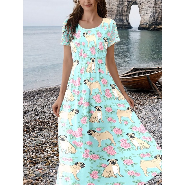Dress  -rose green-　　t-item-0136