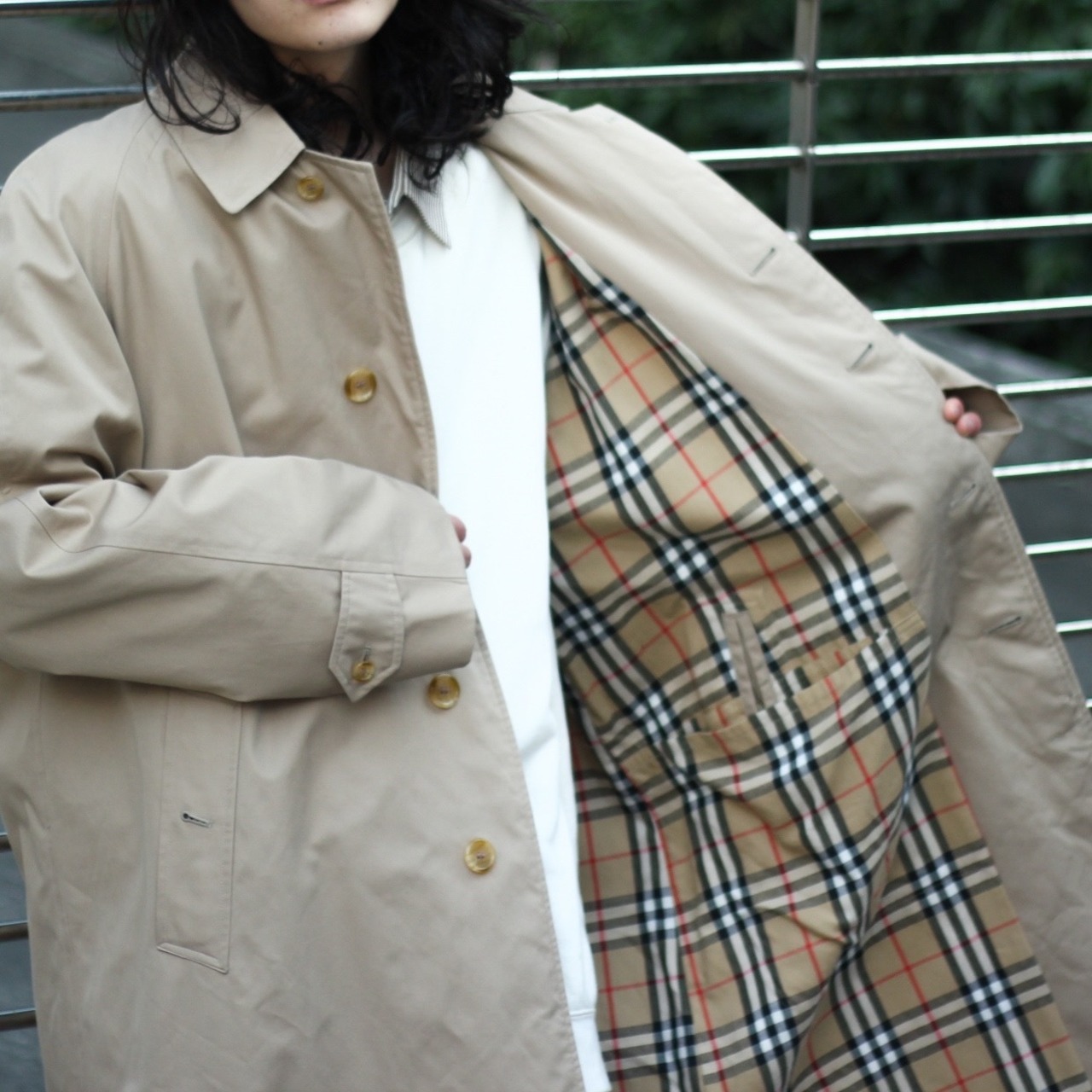 VINTAGE BURBRRYS オーバーサイズ ベージュ ギャバジン ステンカラー 