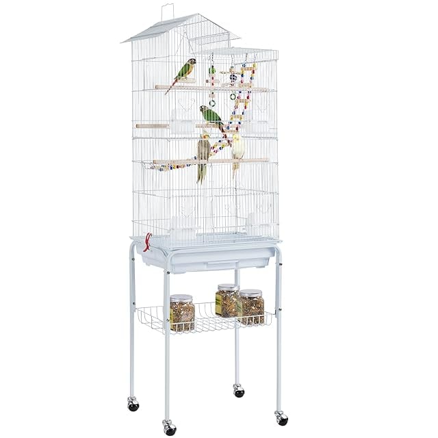 Yaheetech 鳥かご 鳥ケージ スタンドあり 46x35.5x158.5cm 大型 高強度