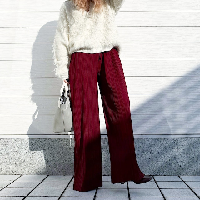 【NET限定アイテム】セルフカット細プリーツパンツ