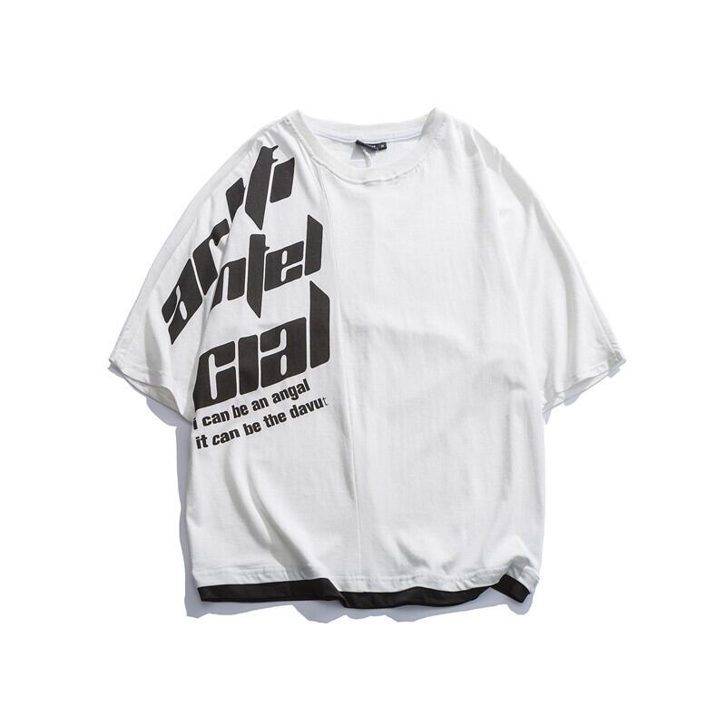 【新作】【送料無料】 Clothes Road Vintage Summer Fun LetterPrinting半袖TシャツメンズトレンディルーストップユースTシャツ-アリババ ショート ハーフスリーブ サマー 夏物 ビンテージ hip6-161196619003609
