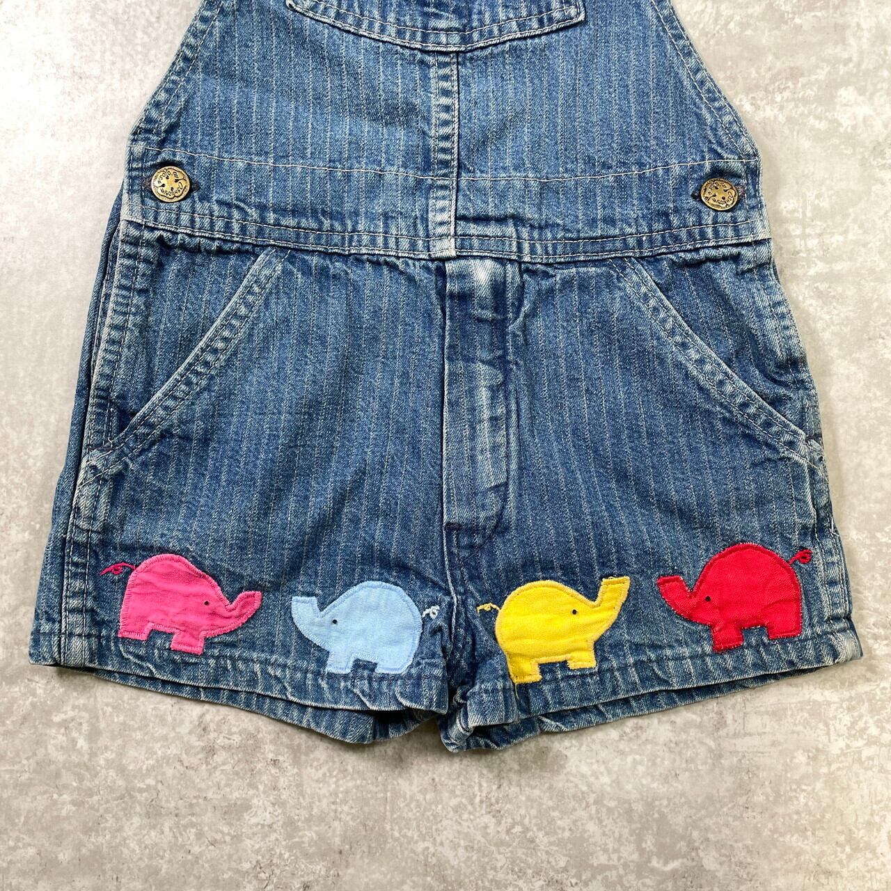 kids】80年代頃 USA製 OSHKOSH オシュコシュ デニム ゾウさん