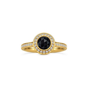 JULIE SANDLAU DIVA RING BLACK CRYSTAL