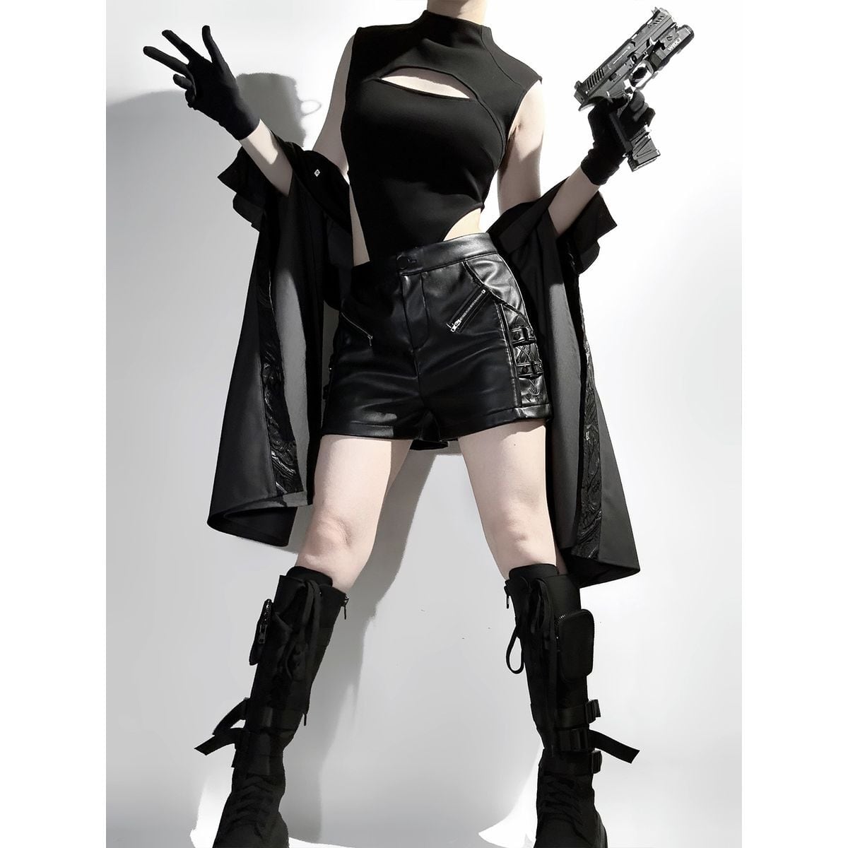 漆黒の影法師ゴシックショートパンツセットアップ | Maiden's Rêve