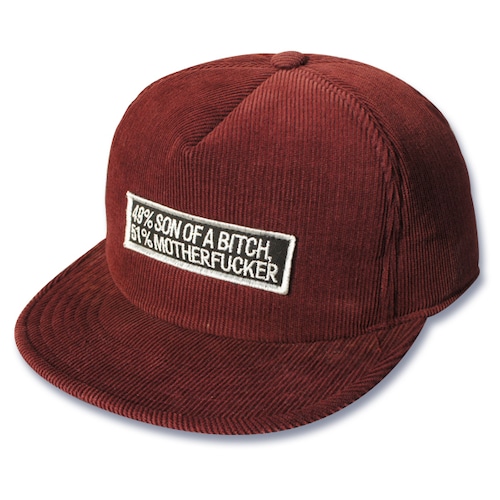 Corduroy cap BURGUNDY "49%SON OF A BITCH 51%MOTHERFUCKER"