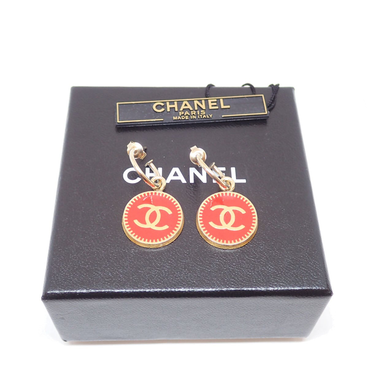 [USED/]CHANEL シャネル ピアス ココマーク メダル 星 スター 01P サーモンオレンジ サーモンピンク ゴールド GP ゴールド オレンジ  ai-tdc-003056-4e