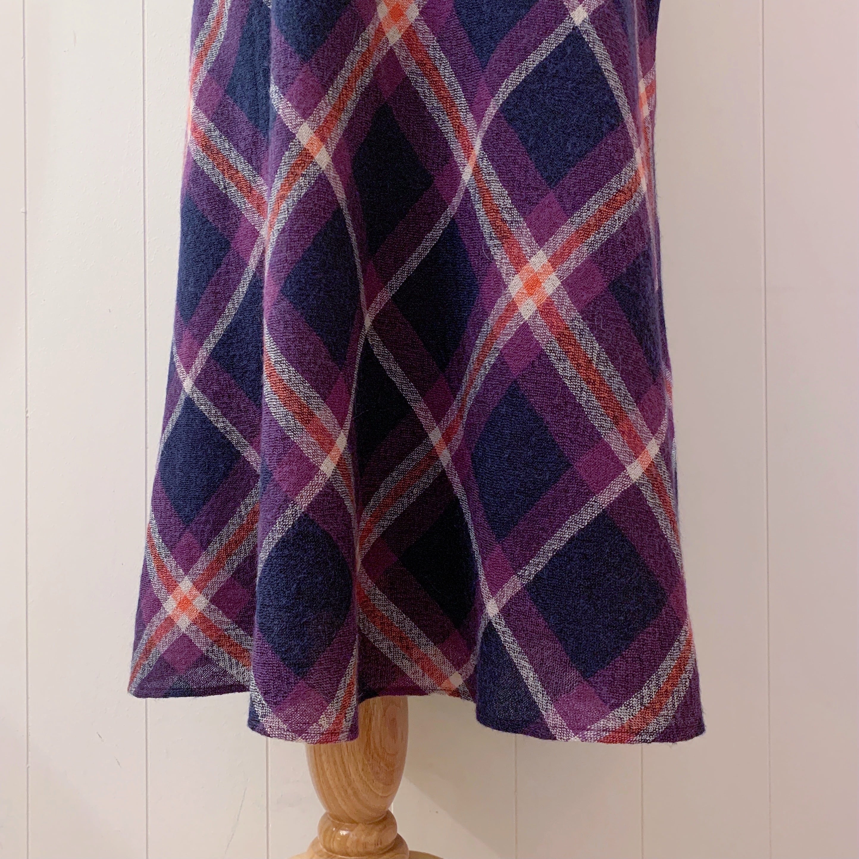 Laura Ashley / purple check flare one-piece