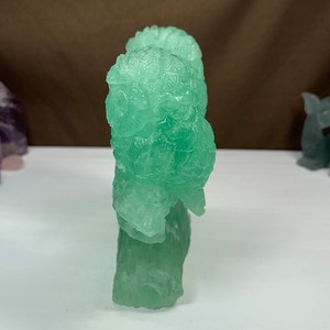 可愛いグリーンフローライト・ふくろう