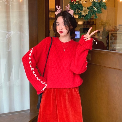 ✞ロリータJK制服 ラウンドネックプルオーバーセーター or スカート レースアップ ロング レース Oネック  春夏秋冬 ✞✝✞ゴシック ゴスロリ SM ワンピース 黒 靴 大きいサイズ タイツ ヘッドドレス スカート バイブル 雑誌 本 タイツ アクセサリー ミリロリ 甘ロリ クラロリ 和ロリ エレガント 黒ロリ 姫ロリ 華ロリ BB-BB90860587323