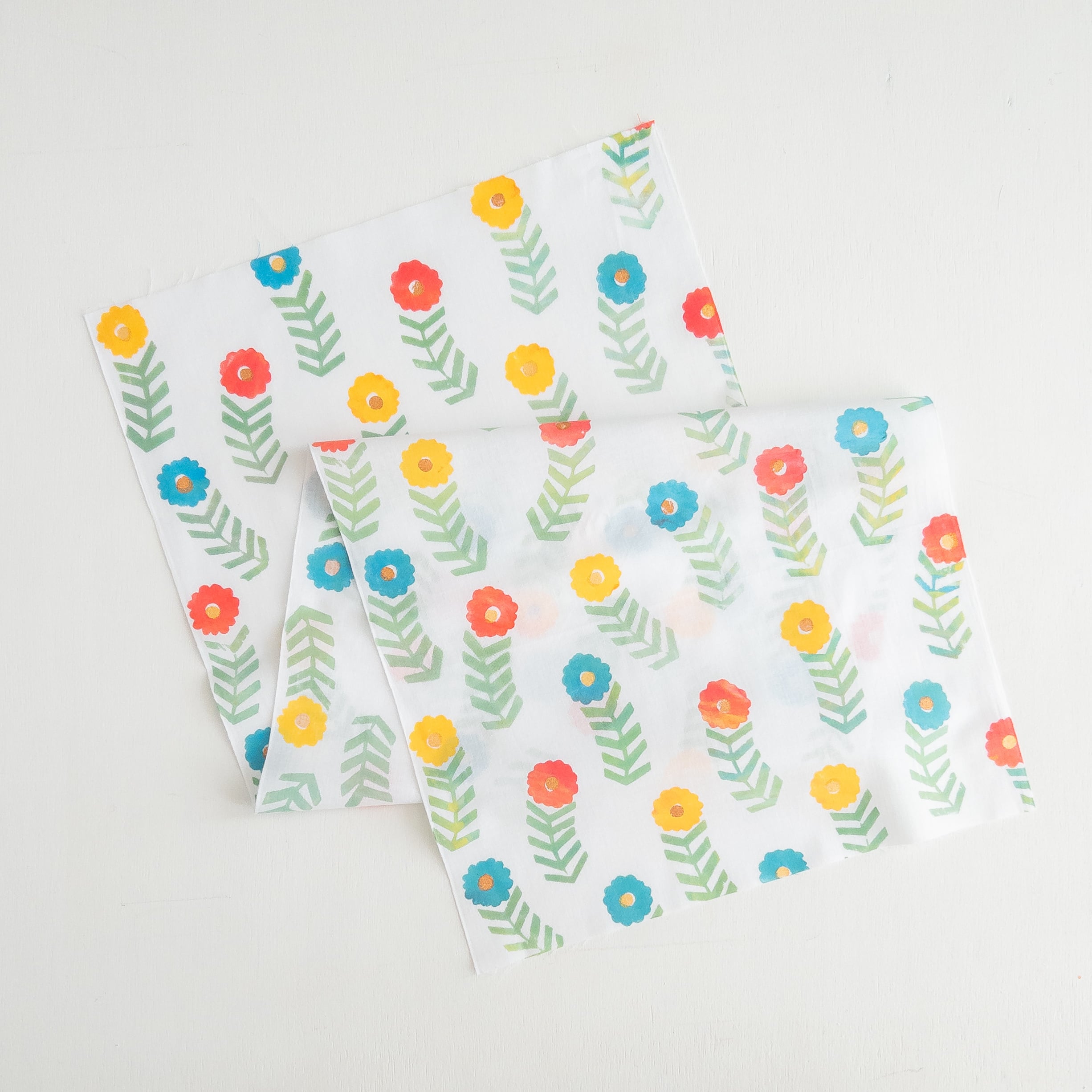 今日も明日も＊手ぬぐい シルクスクリーン カラフル 花 | sobani