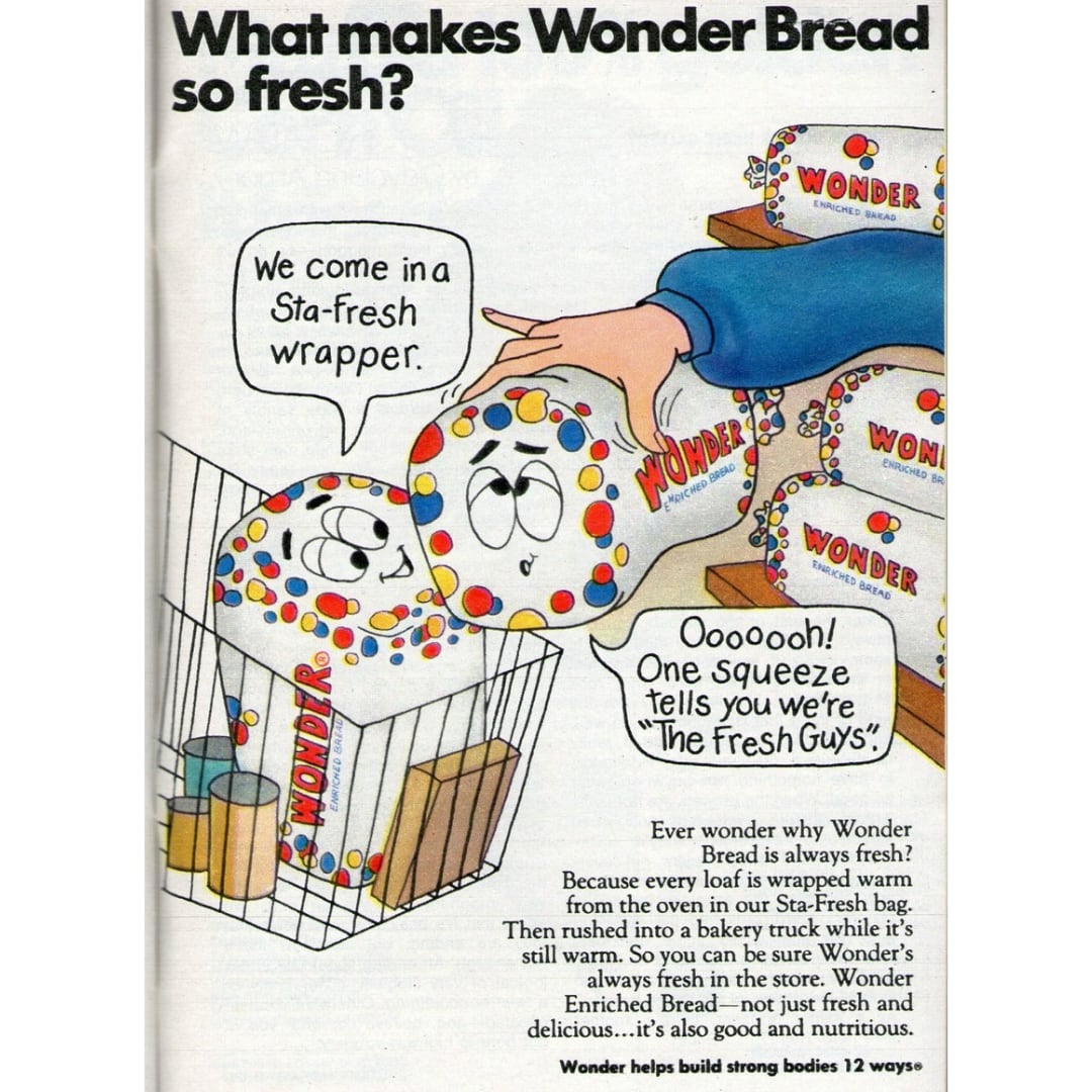 ☆ VINTAGE 1999 ☆【 Wonder Bread ( ワンダーブレッド ) 】Snackin Friends『 フレディ・ザ・フレッシュガイ 』ビーンぬいぐるみ / プラッシュ plush〚アメリカン雑貨 アメトイ〛