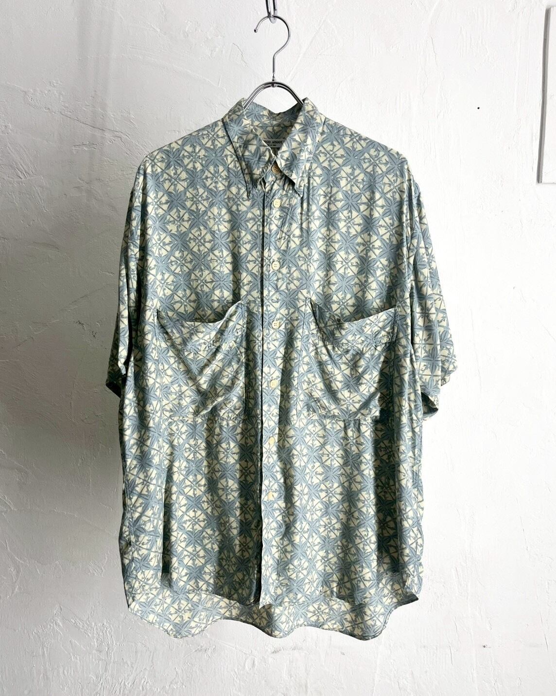 ~90s GIORGIO ARMANI Total Pattern S/S Rayon Shirt ITALY製